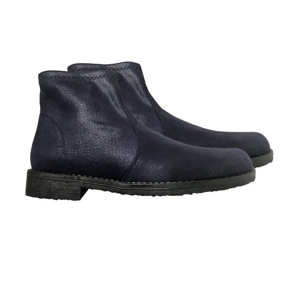 ⭐️HOST PICK⭐️RAPISARDI RON WHITE Stretch Ankle Booties Metallic Navy Eco Leather - Picture 7 of 9